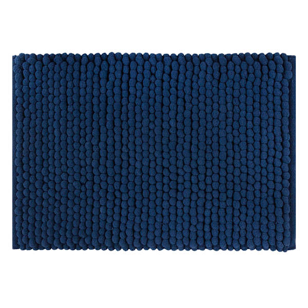 2-Pack Navy Blue Loop Bath Rug Set, 17x24 & 20x30