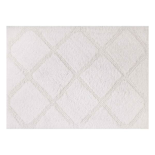 2-Pack White Diamond Bath Rug Set, 17x24 & 20x32