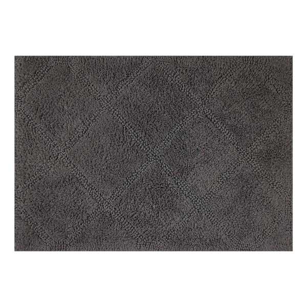 2-Pack Charcoal Diamond Bath Rug Set, 17x24 & 20x32
