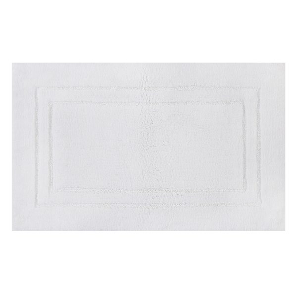 Honeybloom Racetrack White Bath Rug, 20x30