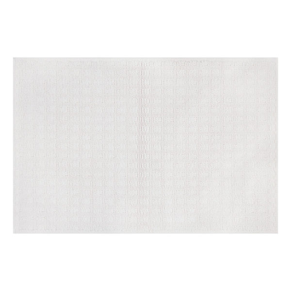 Honeybloom Woven Square White Bath Rug, 20x30