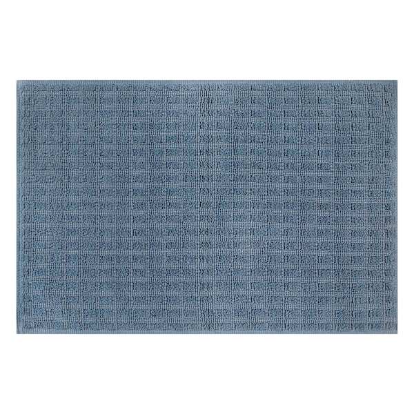 Honeybloom Woven Square Blue Bath Rug, 20x30