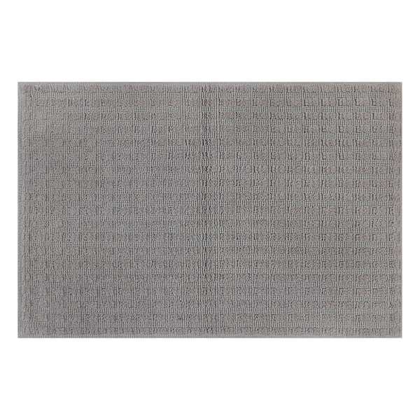 Honeybloom Woven Square Dark Grey Bath Rug, 20x30