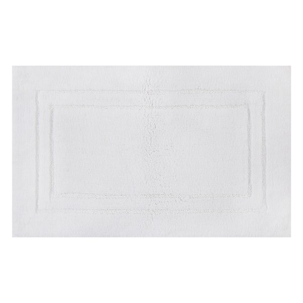 Honeybloom Racetrack White Bath Rug, 17x24