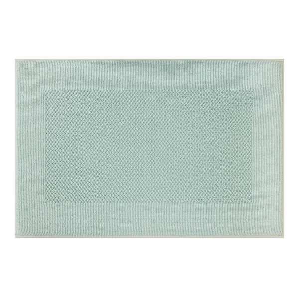 Providence Sea Green Waffle Border Memory Foam Bath Rug, 20x30
