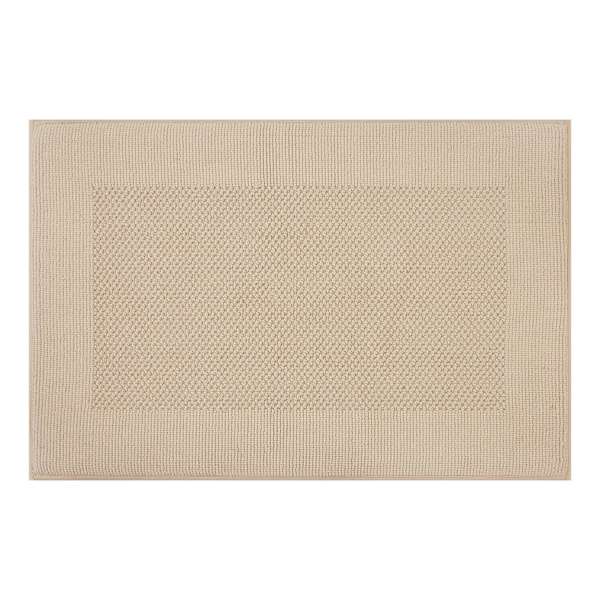 Providence Tan Waffle Border Memory Foam Bath Rug, 20x30