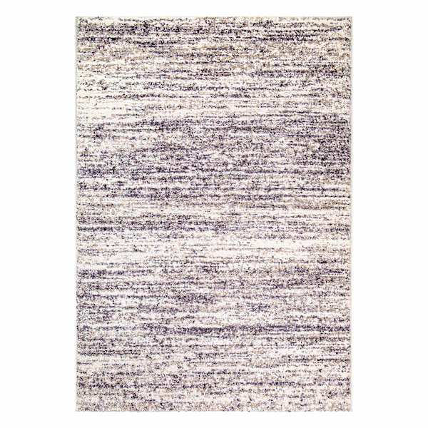 (A452) Heather Fields Light Taupe Shag Area Rug, 5x7