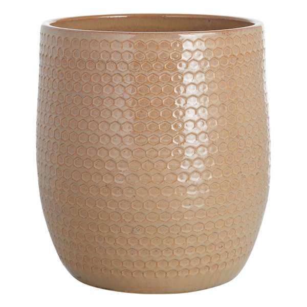 Honeybloom Honeycomb Tall Caramel Outdoor Planter, Large