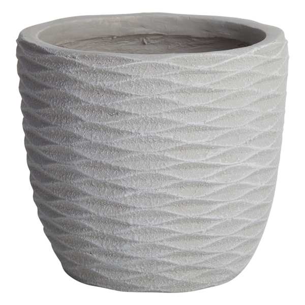 Sherwin White Antique Concrete Outdoor Planter, Medium