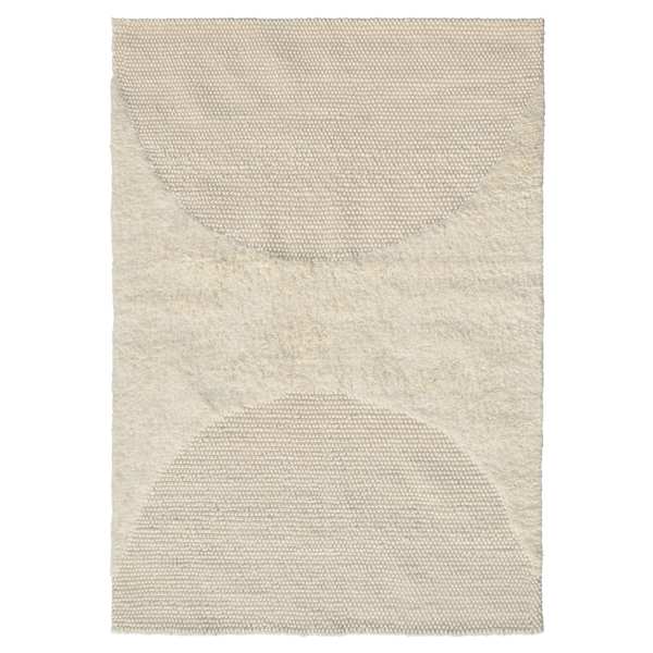 (A493) Crosby St. Ivory Half Moon Design Tufted Area Rug, 8x10