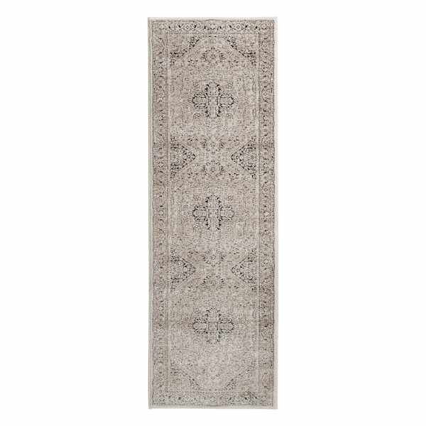 (A413) Clearwater Cream Medallion Runner, 2x6