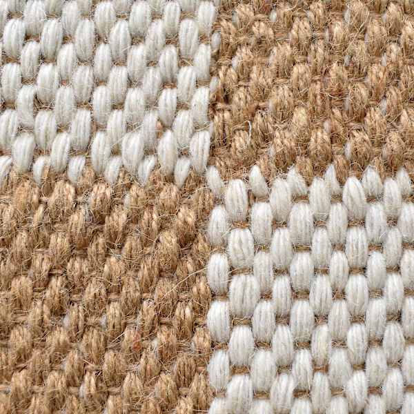 B871) Honeybloom Brown & Natural Checkered Jute Runner, 2x7