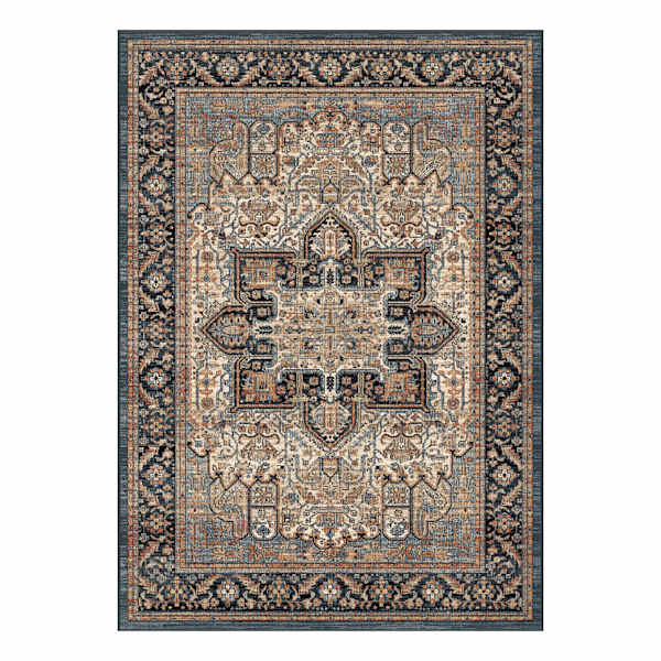 (A518) Ushak Blue Medallion Area Rug, 5x7