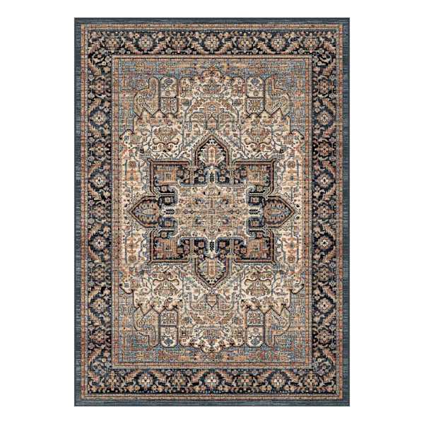 (A518) Ushak Blue Medallion Area Rug, 8x10