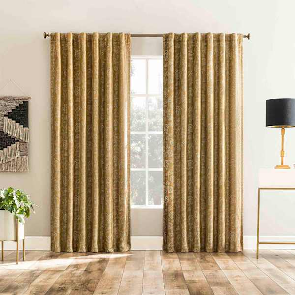Sun Zero Gold Extreme Blackout Curtain Panel, 84"
