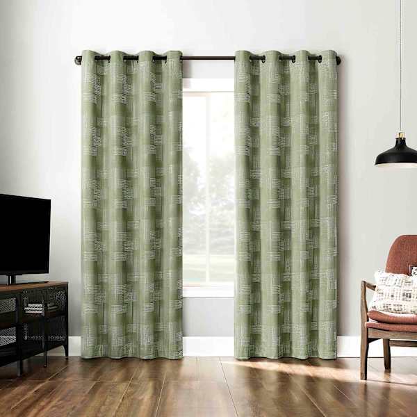 Sun Zero Sage Extreme Blackout Grommet Curtain Panel, 84"