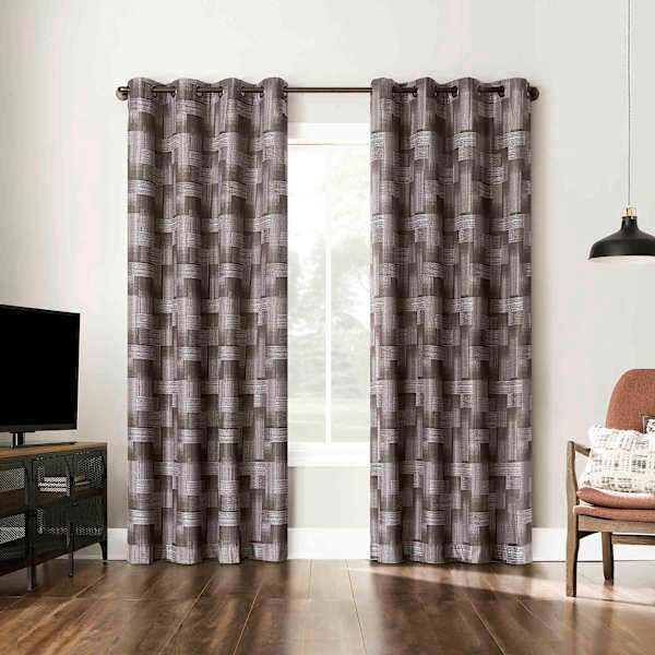 Sun Zero Dark Oak Extreme Blackout Grommet Curtain Panel, 84"