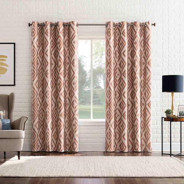 Sun Zero Denmark Terracotta Extreme Blackout Grommet Single Curtain Panel, 84"