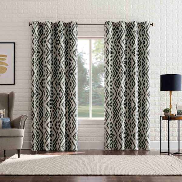 Sun Zero Denmark Charcoal Extreme Blackout Grommet Single Curtain Panel, 84"