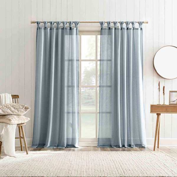 Harrison Sheer Tab Loop Single Curtain Panel, 84"
