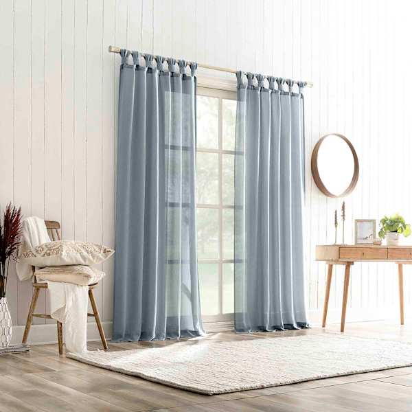 Harrison Sheer Tab Loop Single Curtain Panel, 84"