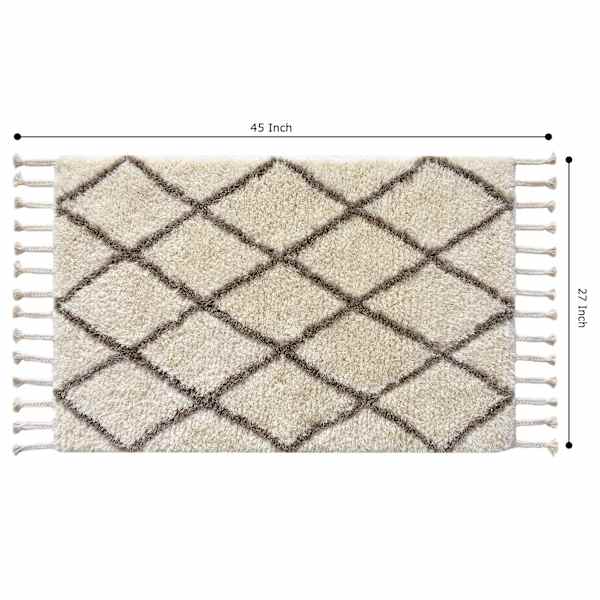Tracey Boyd Brown & White Wool Diamond Design Accent Rug, 27x45