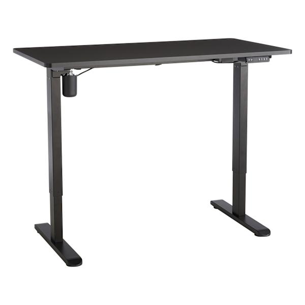 Owen wood & Metal Adjustable Office Desk, Black