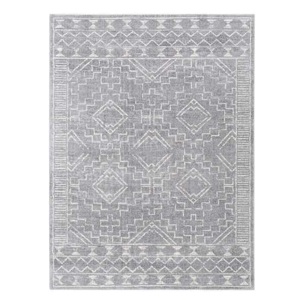 (D497) Roma Grey Global Area Rug, 5x7