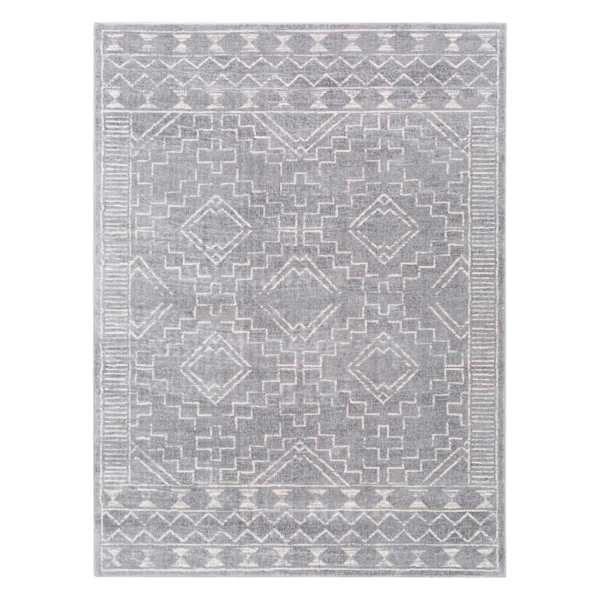 (D497) Roma Grey Global Area Rug, 8x10