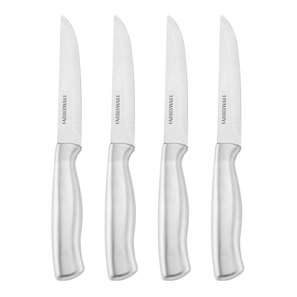 Farberware 4-Piece Stamped Stainless Steel Steak Knife Set