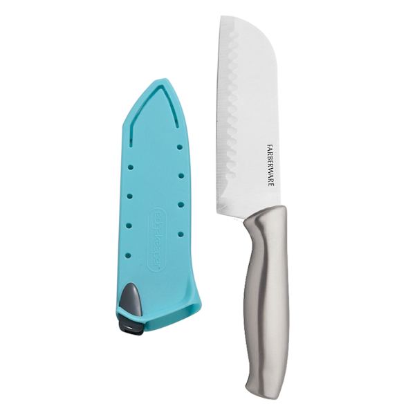 Farberware Stamped Stainless Steel Edgekeeper Santoku Knife, 5"