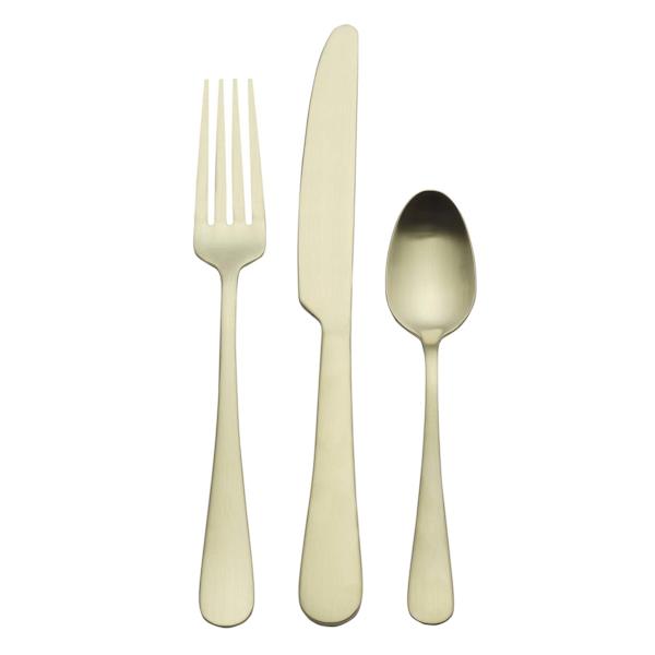 12-Piece Shelton Gold Satin Flatware Set