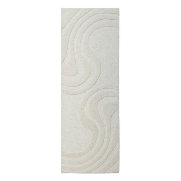 (A492) Crosby St. Lagon Ivory High-Low Runner, 2x6