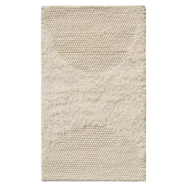 (A493) Crosby St. Ivory Half Moon Design Tufted Accent Rug, 2x4