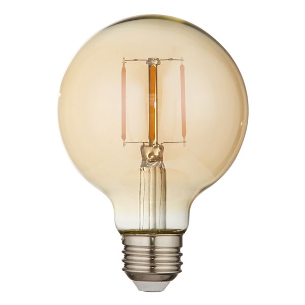 Amber Edison Round Bulb, 1-Pack
