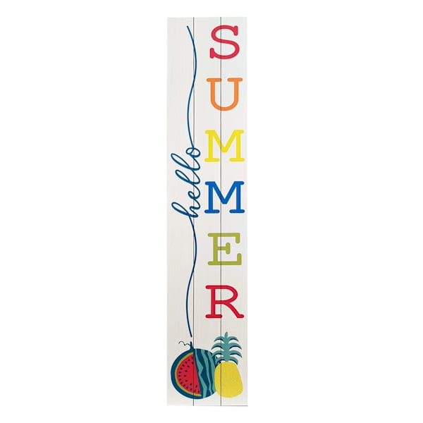 Sunny Club Summer Wood Outdoor Porch Leaner Sign, 47.25"