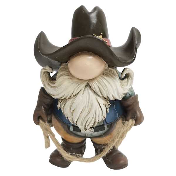 Cowboy Gnome Outdoor Garden Statue, 6"