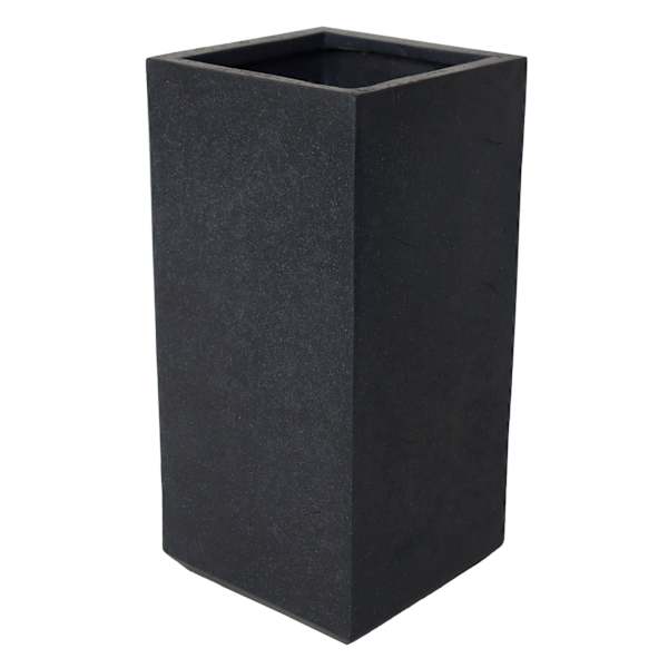 Crosby St. Travertine Tall Cube Outdoor Planter, Medium