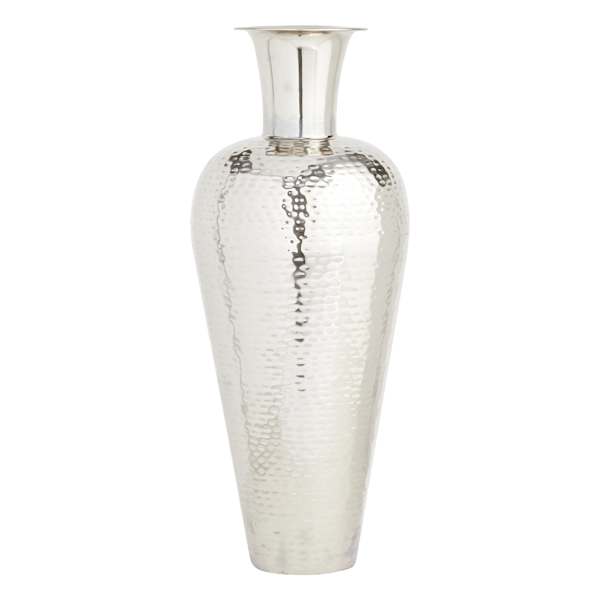 Silver Metal Floor Vase, 30"