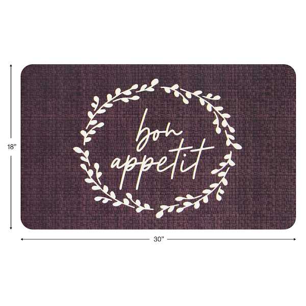 Black & Ivory Bon Appetit Cushion Comfort Kitchen Mat, 18x30