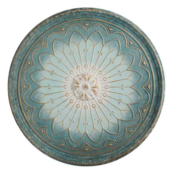 Found & Fable Flower Embossed Round Metal Wall Tray, 35"