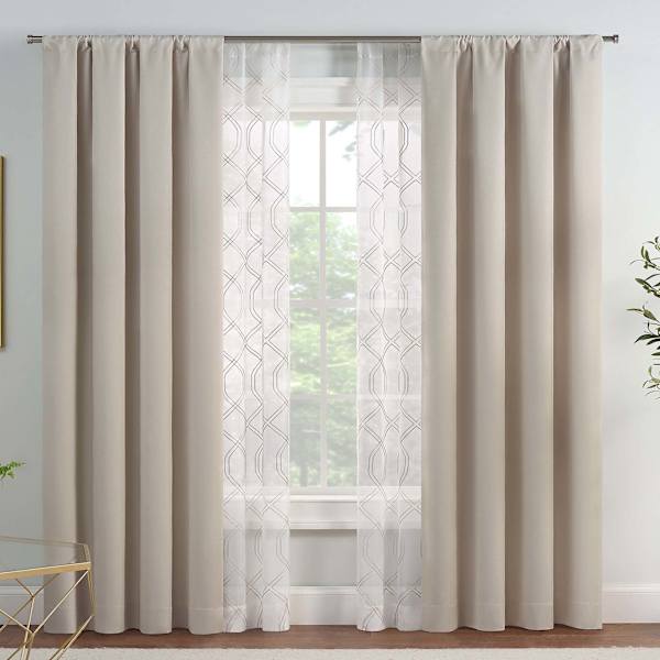 4-Pack Linen Eclipse Kensett Blackout Embroidered Curtain Panel Set, 84"