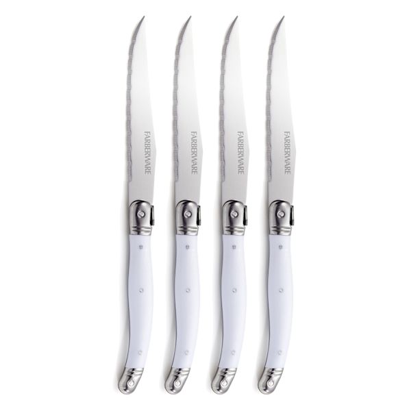 Farberware 4-Piece White Laguiole Steak Knife Set