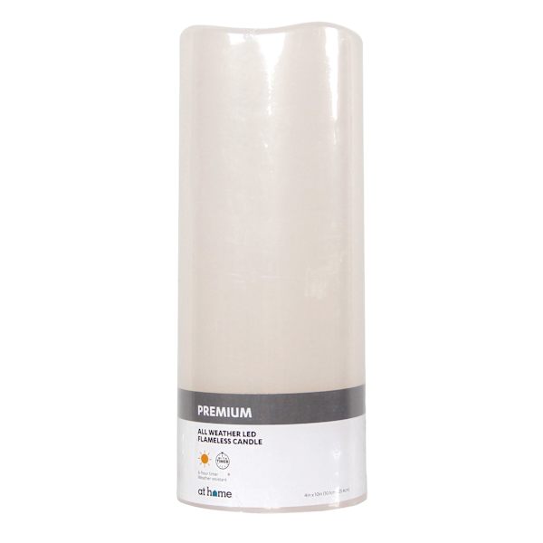 Ivory LED Pillar Candle with 6 Hour Timer, 10"