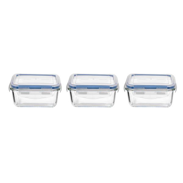 6-Piece Square Glass Food Storage Set with Locking Lids