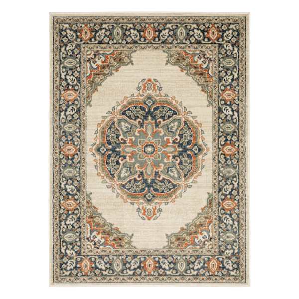 (D477) Frisco Natural Abstract Area Rug, 5x7