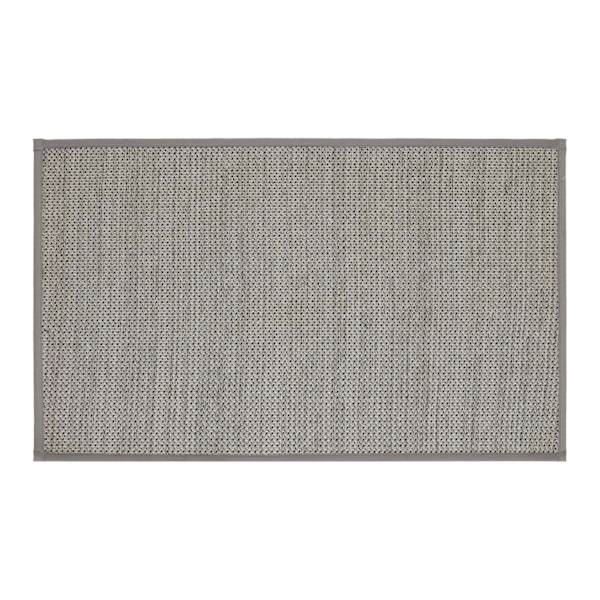 Solid Grey Textured Washable Kitchen Mat, 21x34