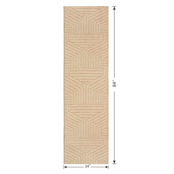 (E457) Ruby Natural Flatweave Outdoor Runner, 2x7