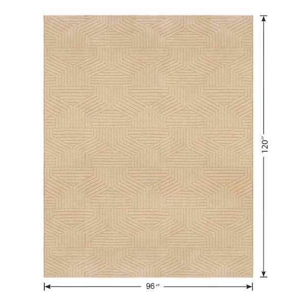 (E457) Ruby Natural Flatweave Outdoor Area Rug, 8x10