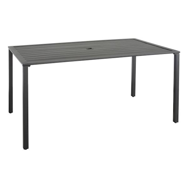 Grammercy Black Steel Slat Patio Dining Table, 60x36